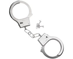 Handboeien - Politie handboeien - Hand cuffs - Vastbinden - Politie outfit - Verkleedkleding - Inclusief 2 sleuteltjes - Zilverkleurig - Jonyx