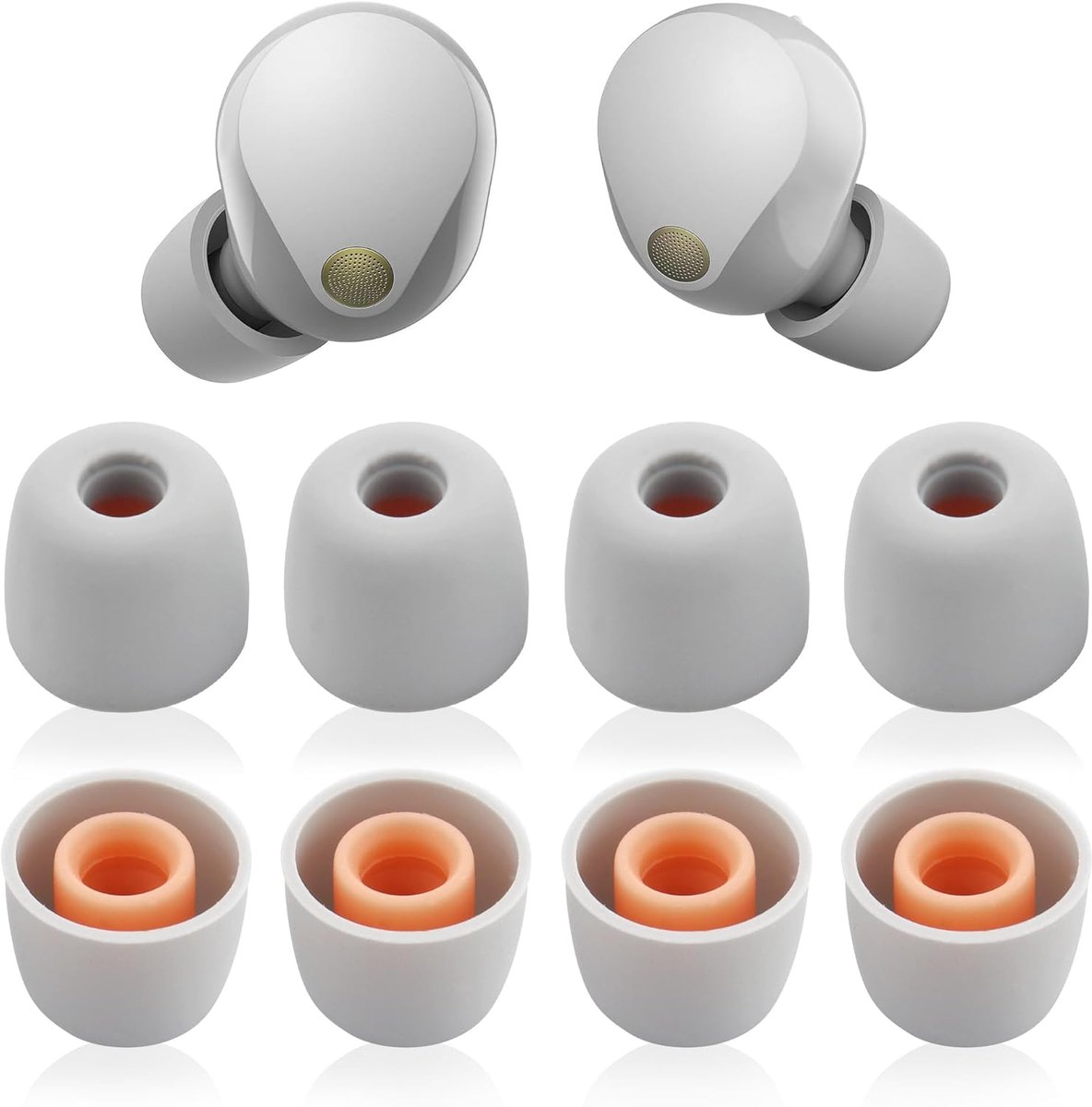 4 Paar 1000XM5 Siliconen Oordopjes Oortelefoon Tips Vervanging Compatibel met Sony WF-1000XM5, WF-1000XM4 Zachte - ShopVlot