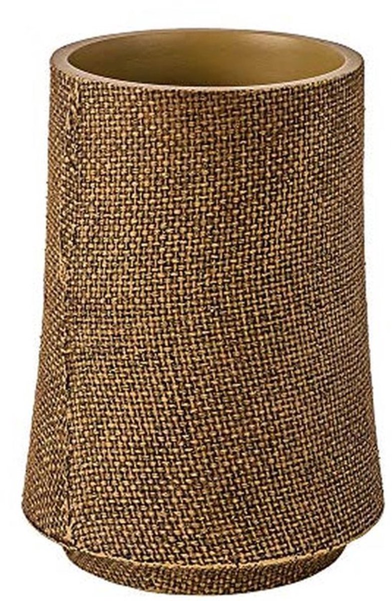 Tandenborstelbeker Jute Polyresin Bruin 6 x 6 x 10 cm