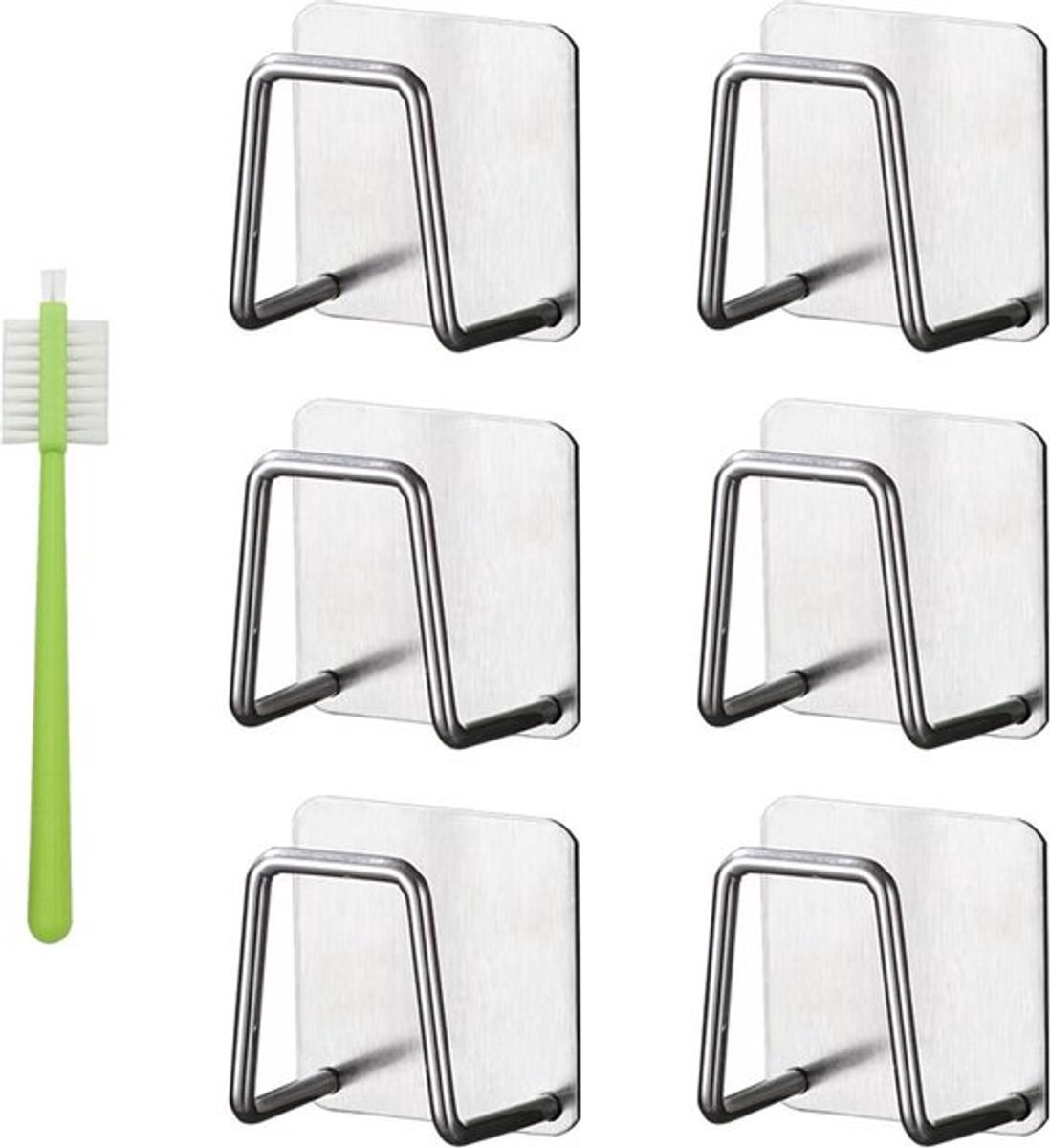 SponsHouder voor Gootsteen Zelfklevend Metaal - Keuken Sponshouder Zonder Boren - Set van 6 sponshouder gootsteen magnetische