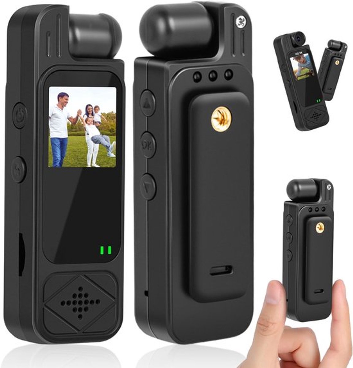 Actiecamera, bodycamera, hogedefinitielens, 180 graden draaibare lens, vlogcamera