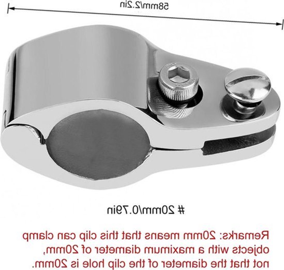 Roestvrijstalen Boot Marine Scharnierende Kaak Hardware-Fittingen 20 mm/079 Inch - Set van 2 .