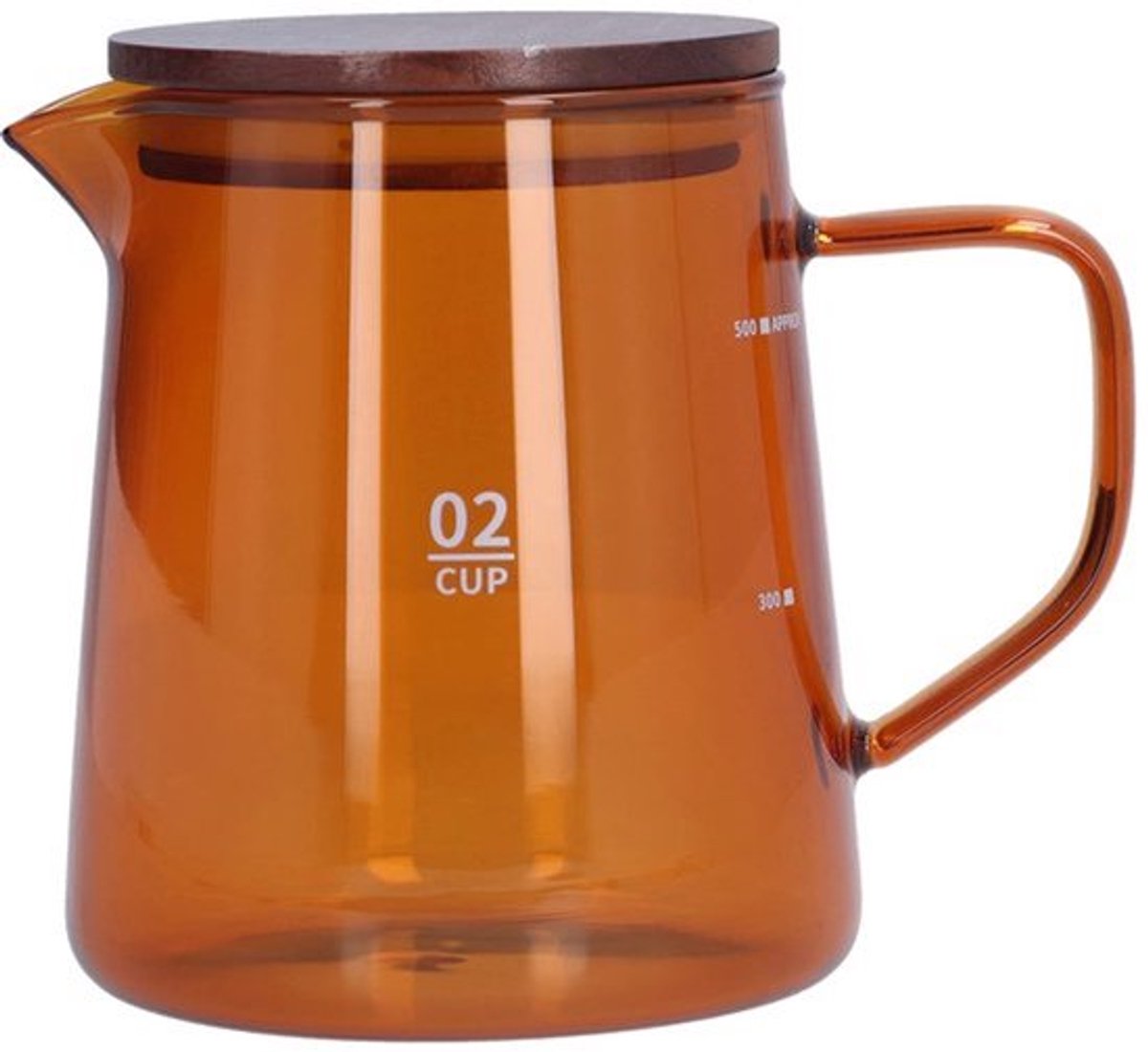 Koffieserver 500 Ml - Helderglazen Theeketel Met Houten Deksel - Hittebestendig