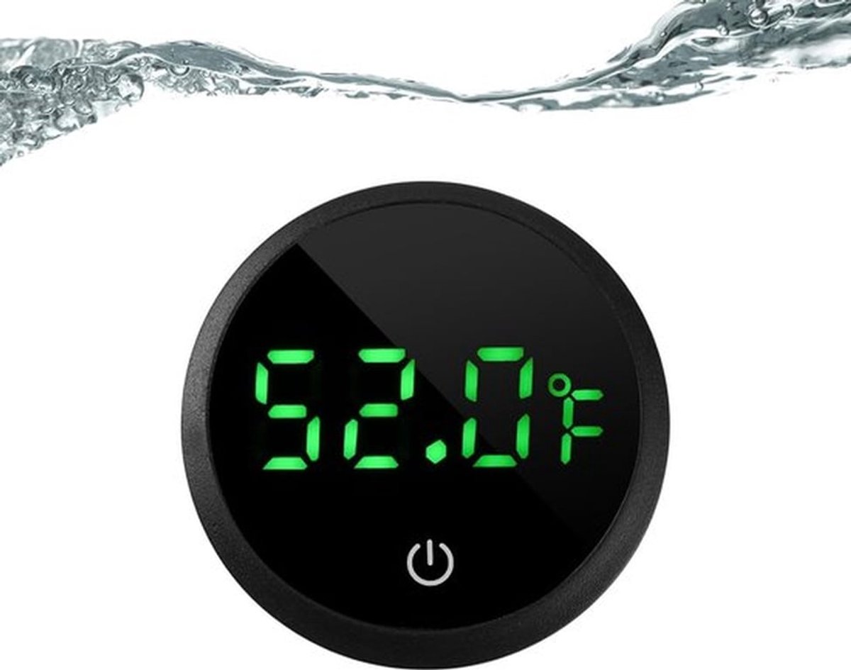 Aquariumaccessoires - Aquariumthermometer - Digitale aquariumthermometer - 4,6×4,6×1,2 cm - LED-display - Nauwkeurige thermometer - Geschikt voor aquaria - Zwart