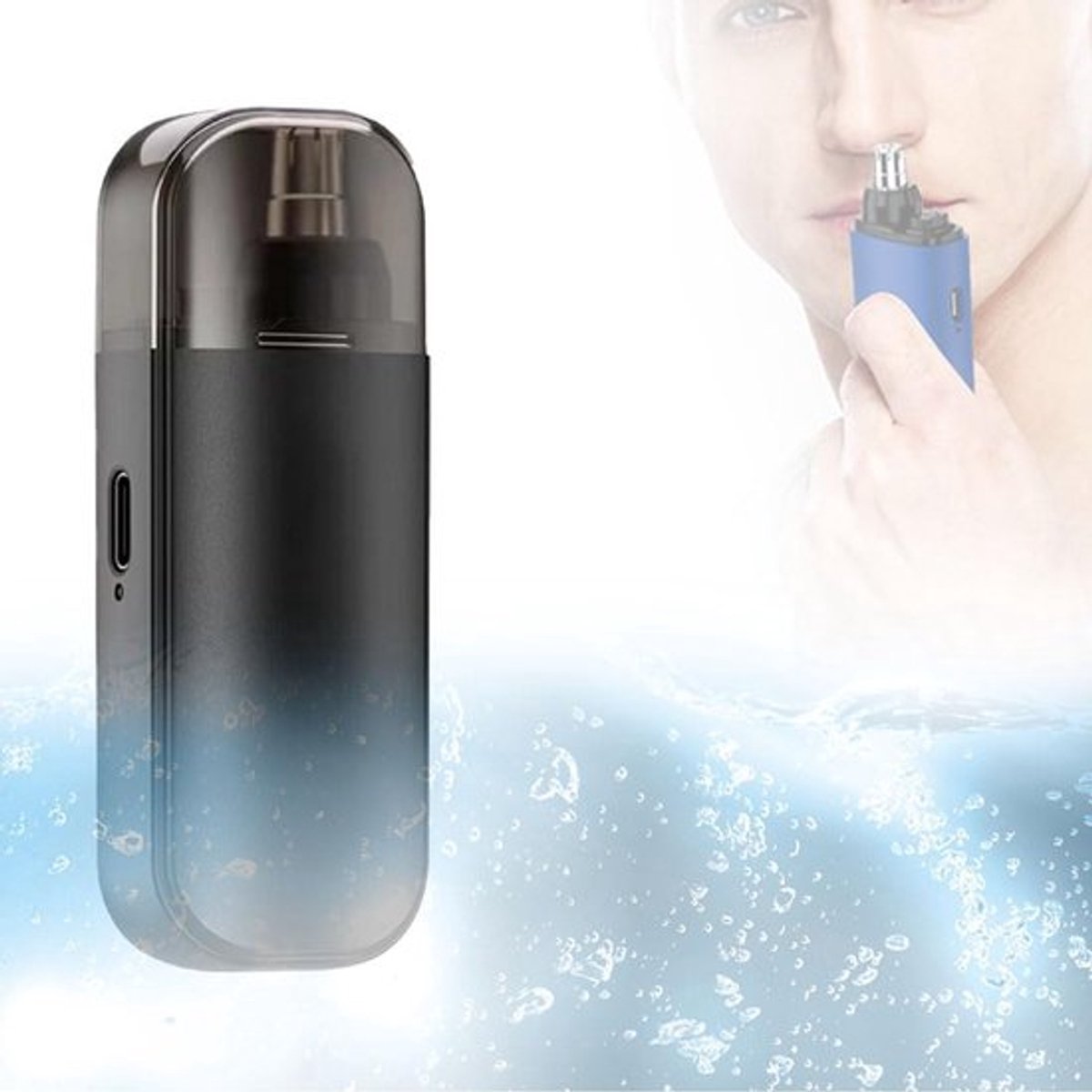 Neushaartrimmer - waterdicht - oplaadbaar - compact en draagbaar - veilig en pijnloos - professioneel voor mannen (zwart)