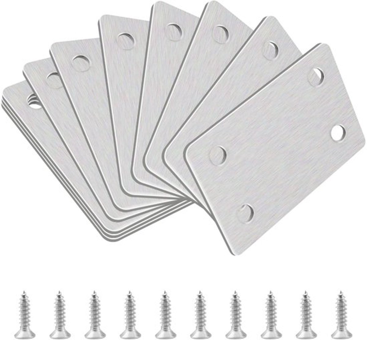 10 stuks 60 x 38 x 1.35mm RVS Rechte Steun Platte Hoekbeugels Reparatie Beugels Verbinden