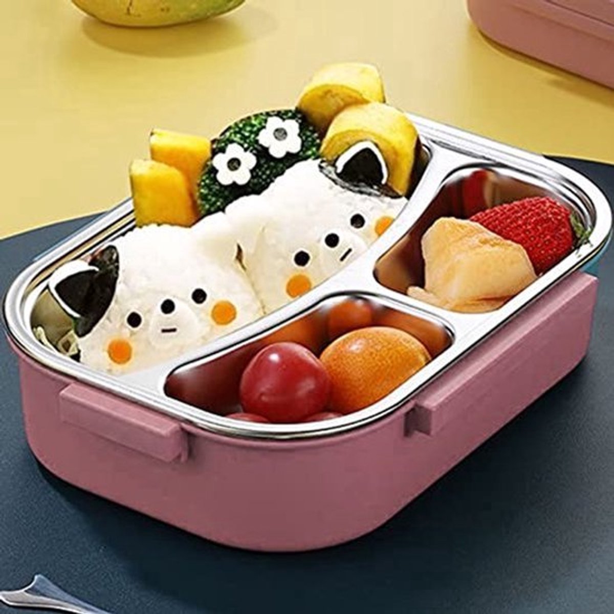 Lunchdoos, Lekvrije Containers voor Warm Voedsel en Geïsoleerde Tas voor School, Bento Box voor Kinderen met Soep Thermo (Roze)