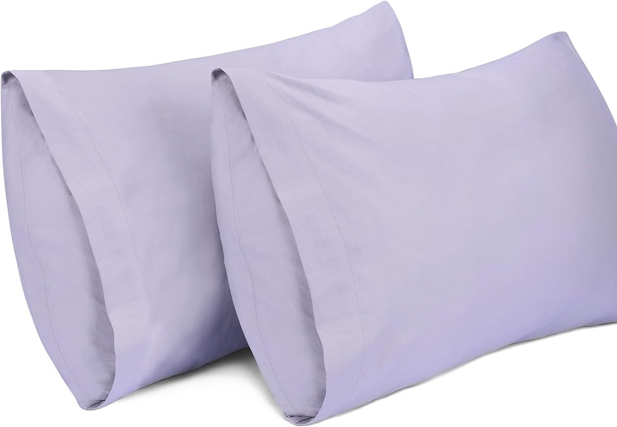 Thijox - 2-Pack Kussenslopen 100% Katoen, Ademend Kussensloop Pillow Cover, Lavendelpaars, 50 x 91 cm, Perfect voor Slaapkamer, Logeerkamer, Feest, Co