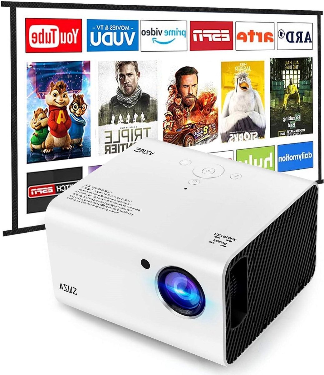 Draagbare Projector - Mini Beamer - Thuisbioscoop Creëren - Inclusief Scherm - 100 Inch - Zwart