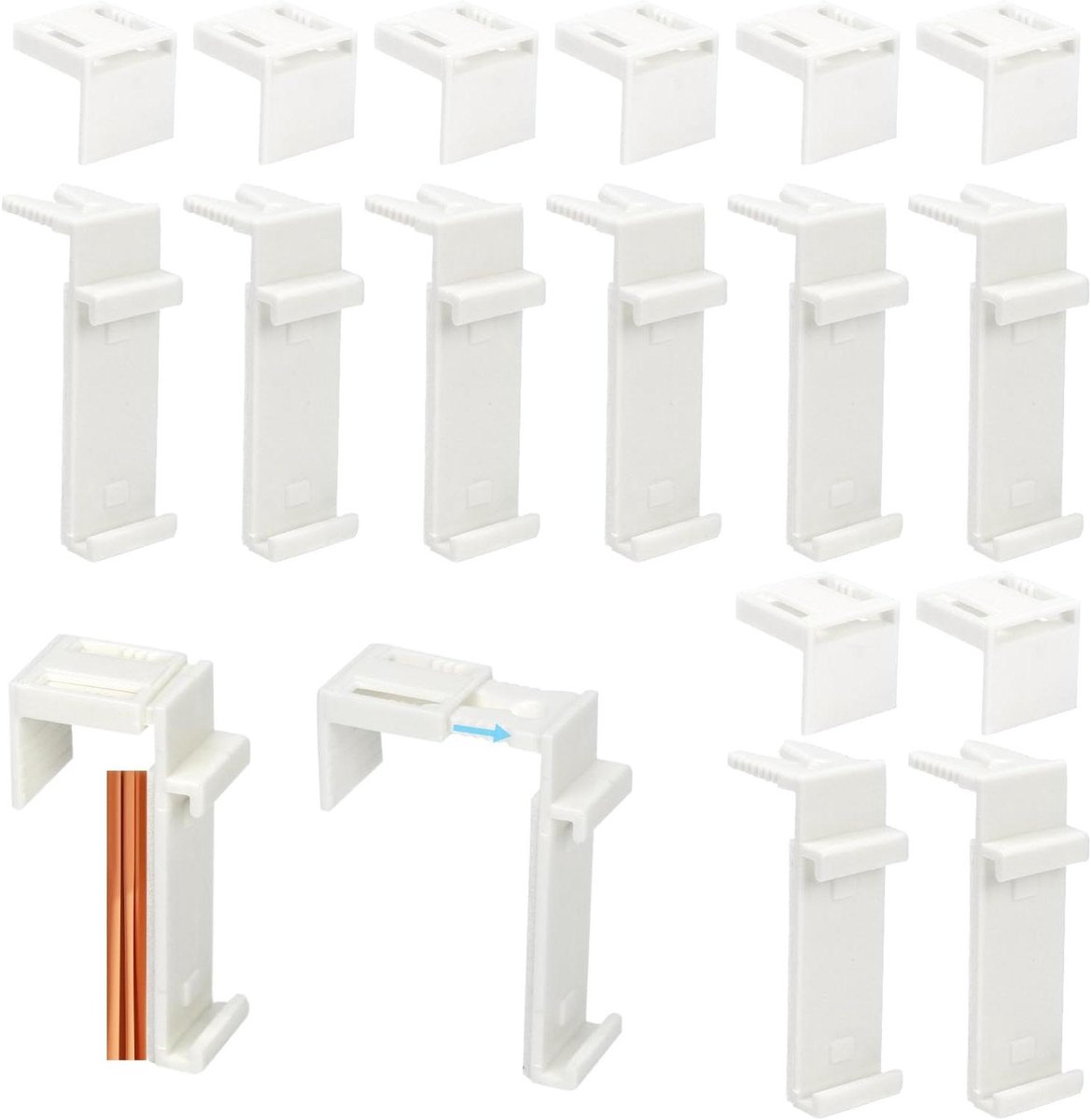 Rolgordijn Bevestiging - Klembeugels Set - Raamdecoratie Ophangen - Zonder Boren - 8 Stuks
