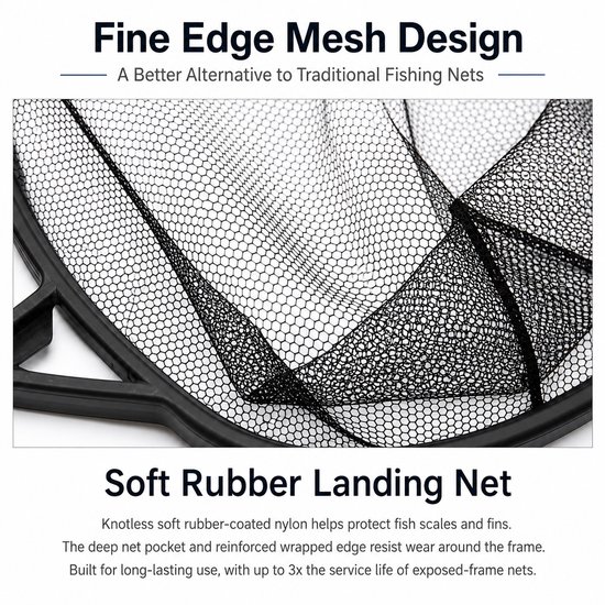 Ulisem - Zwembad Skimmer Net - Zwembad Cleaner Net - Zwembad Schepnet met Steel - Schepnet - Visnet - Schepnet voor vissen - Voor vissen en hengelen, zwembad, vijver - Voor volwassenen en Kinderen - 12x41cm - Zwart van ulisem — afbeelding 3