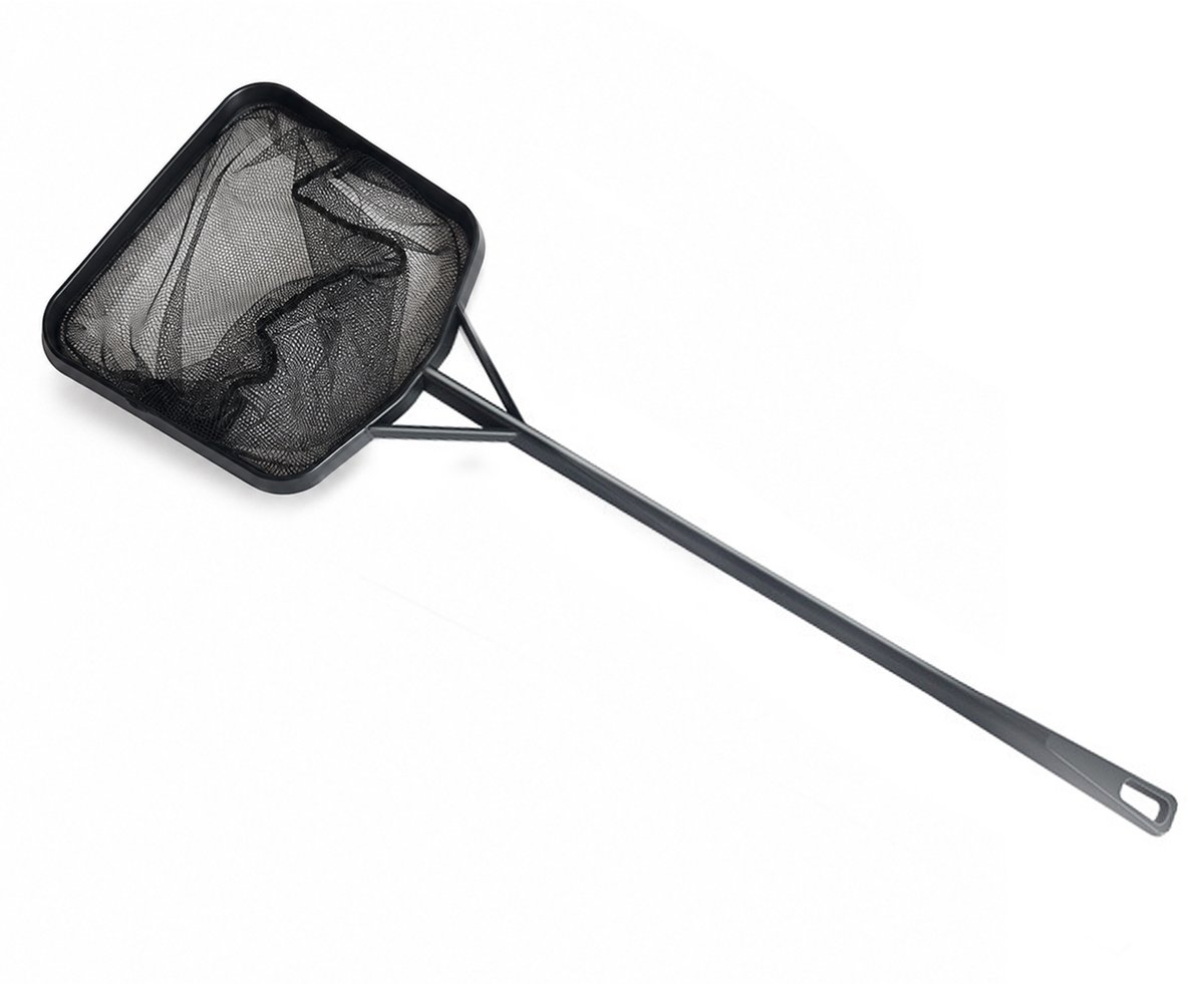 Ulisem - Zwembad Skimmer Net - Zwembad Cleaner Net - Zwembad Schepnet met Steel - Schepnet - Visnet - Schepnet voor vissen - Voor vissen en hengelen, zwembad, vijver - Voor volwassenen en Kinderen - 17x56cm - Zwart