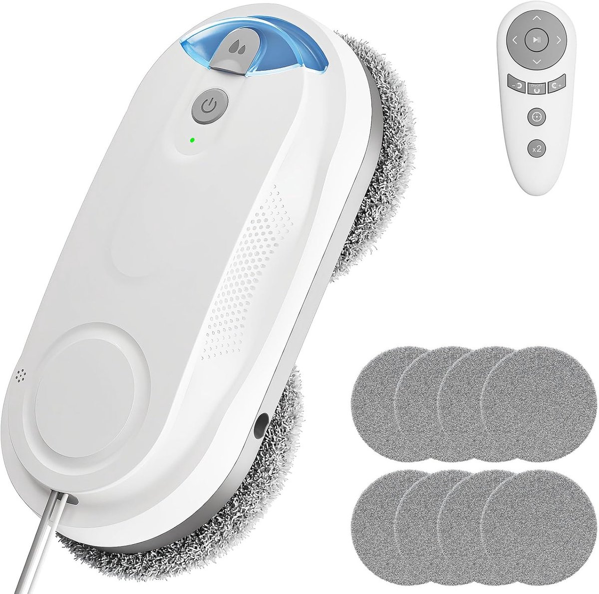 SnelShoppen - KKI Raamreiniger Robot, Automatische Ramenreiniger met Dubbele Spray, Max 3200pa, AI Padplanning en Randdetectie, Afstandsbediening voor
