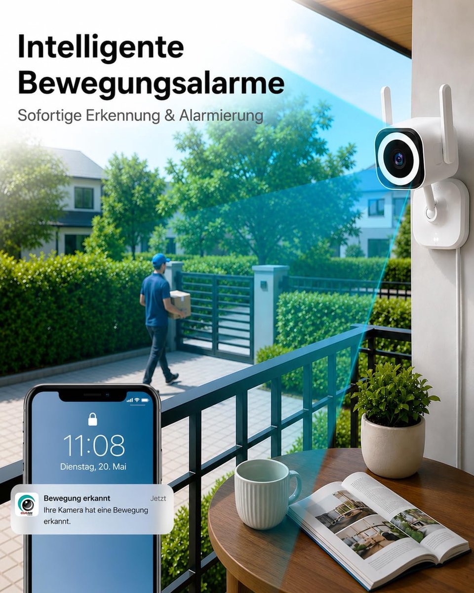 SnelShoppen - 2K 5G Indoor/Outdoor Bewakingscamera - IP66 Waterdicht, Wifi Camera, Baby Monitor, Hondencamera, 2-Weg Audio, Automatische Zoom, Nachtzi