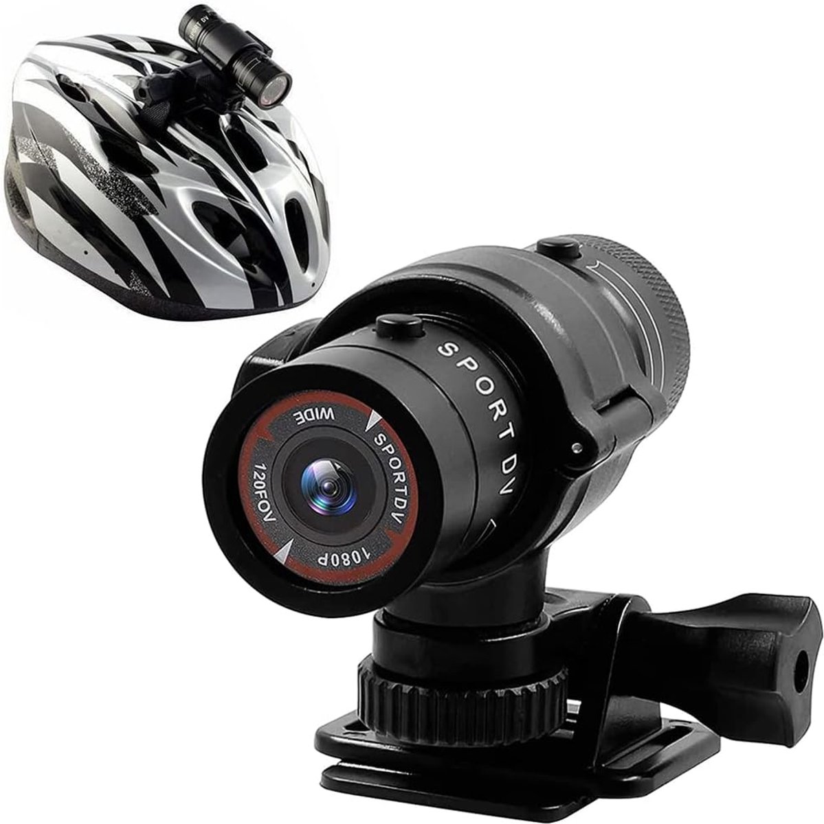 SnelShoppen - Mini Action Camera 1080P Full HD Waterdichte Videocamera voor Fiets, Skiën, Klimmen - 32GB TF Kaart Ondersteuning, Compact en Lichtgewic