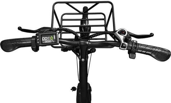 Lookroad L28 MINI Elektrische Fiets - 250W Motor, 36V 18Ah Accu, 120km Bereik, 7-Speed Shimano, Schijfremmen, Korf & Gepäckträger - Zwart — afbeelding 4