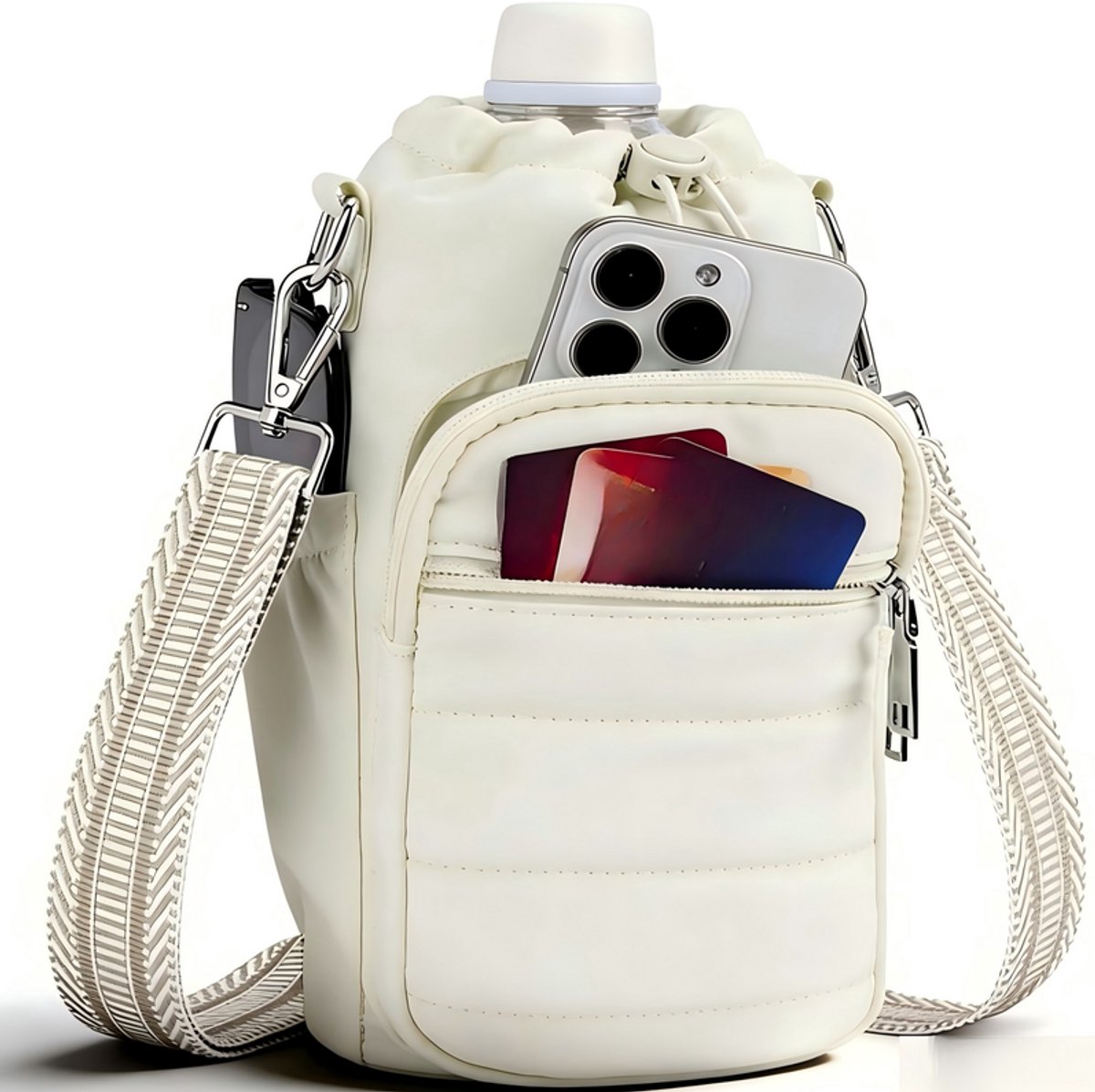 Hoes voor waterfles - 27 x 13 x 3 cm - Tasje voor thermosbeker - Crossbody-tasje voor beker - Draaghoes voor beker - Crossbody-tas voor waterfles - Hoes voor thermosfles - Tasje voor beker - Crossbody-tas voor waterfles