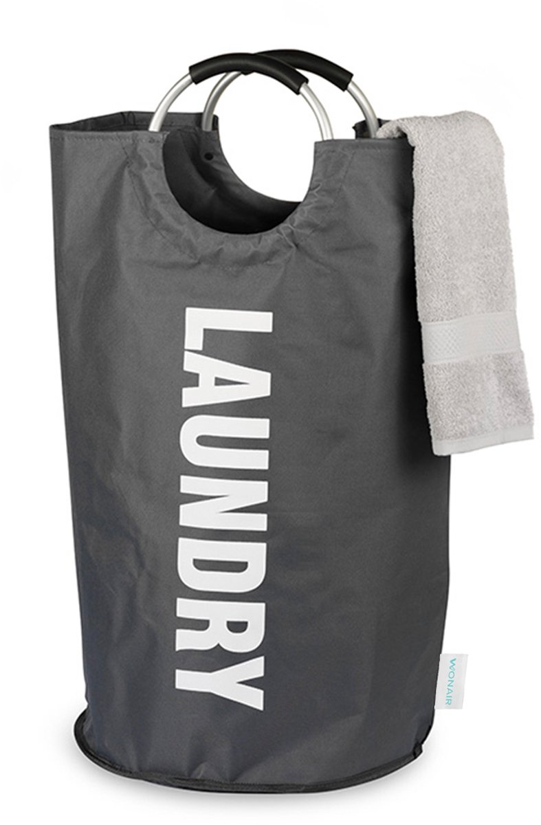 Bol.com Wonair Wasmand – Waszak – Opvouwbaar – 81L - Donkergrijs aanbieding