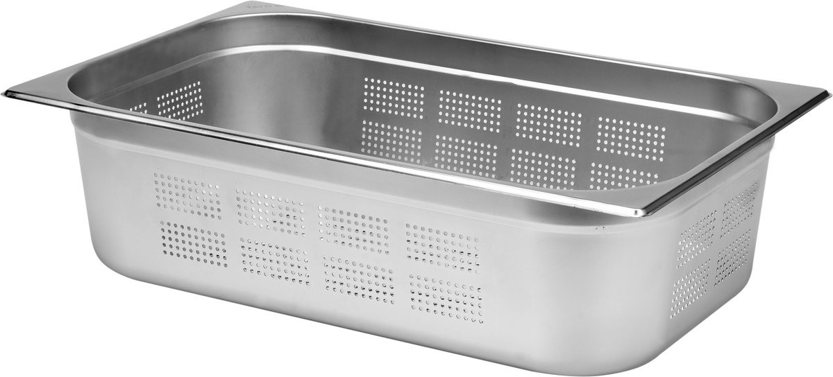 YATO Professionele Geperforeerde Gastronorm Bak GN 1/1 – 150 mm Diep – 20.5 Liter – Hoogwaardig RVS 201 – Temperatuurbestendig -40°C tot +300°C