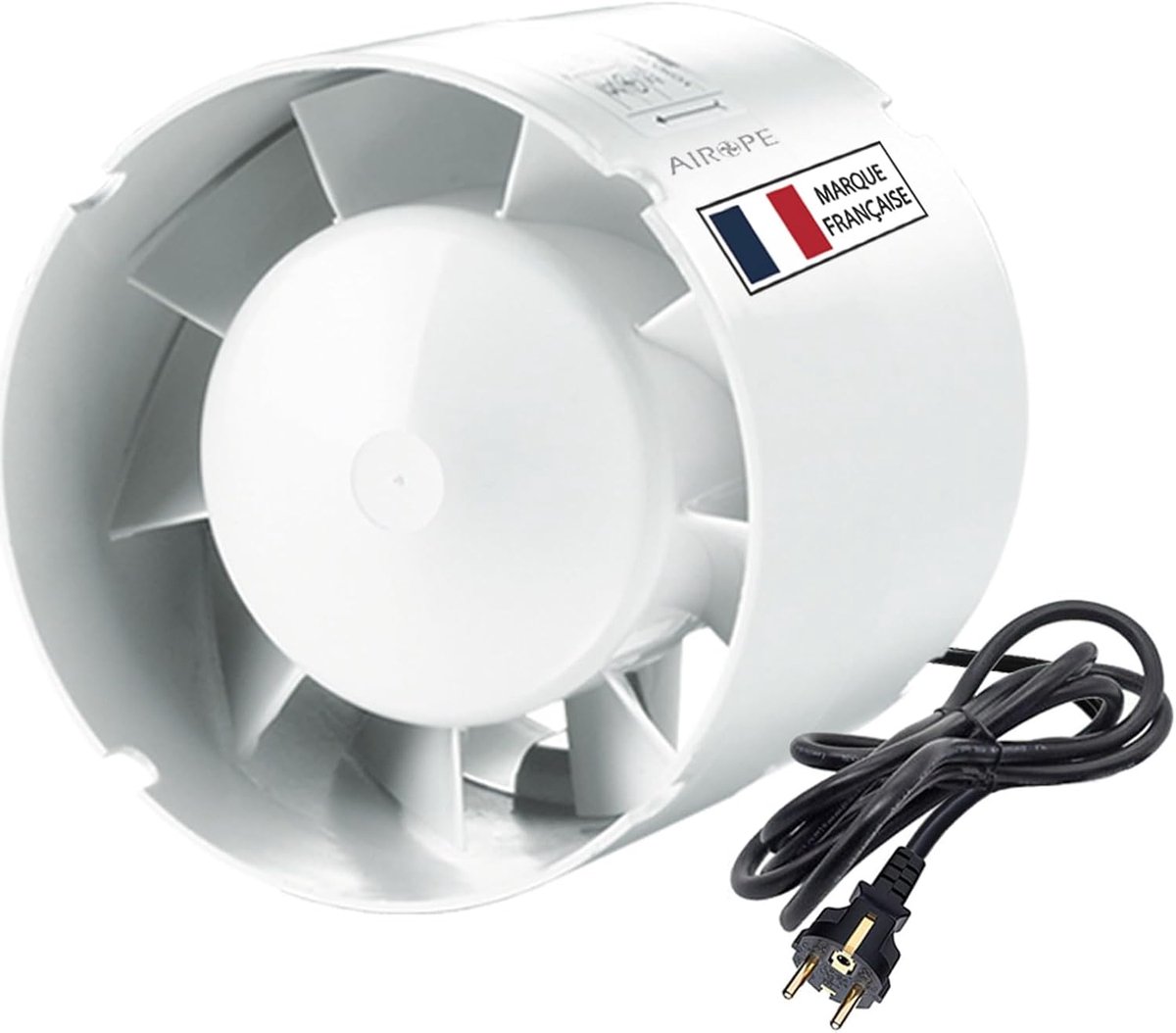 SnelShoppen - Drain Fan 100 mm Silent 107 m³/h 14 W Ventilator met 3 m Kabel voor Badkamer, Toilet, Keuken, Kantoor, Garage en Tent