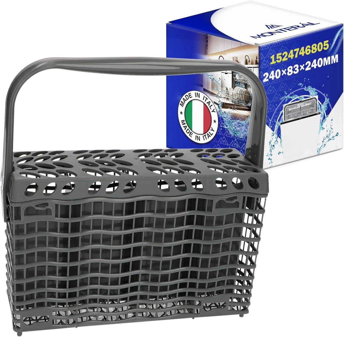 SnelShoppen - Universele Bestekmand voor Vaatwasser, Originele Code 1524746805, Geschikt voor AEG, Electrolux, Zanussi, Made in Italië, Duurzaam en Va