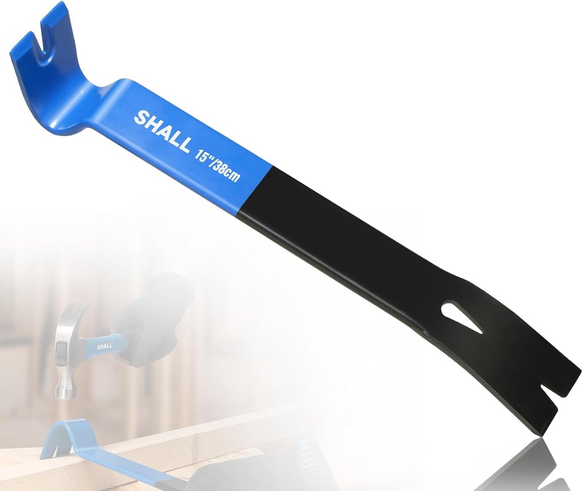 SnelShoppen - 15" Platte Wrikstang, Zware Nageltrekker Crowbar, Koolstofstaal Utility Claw Bar, Corrosiebestendige Nagelverwijderaar voor Thuisgebruik