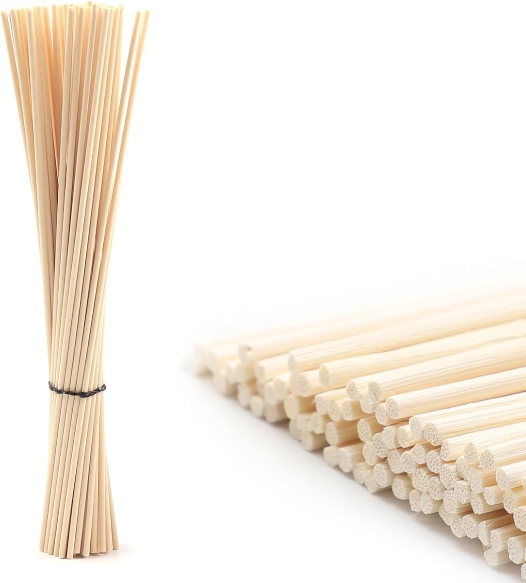 SnelShoppen - Fragrance Sticks 50 Stuks Rattan Diffuser Sticks 25cm x 3mm Vervangingsset Aroma Diffuser voor Thuis en Kantoor - Natuurlijke Geuren