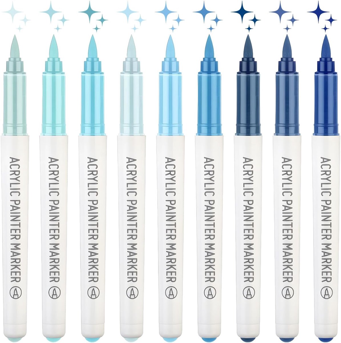 SnelShoppen - 9 Stuks Acryl Markers - Waterproof Highlighters in 5 Kleuren - Professionele Creatieve Set voor Volwassenen en Kinderen - Perfect voor D