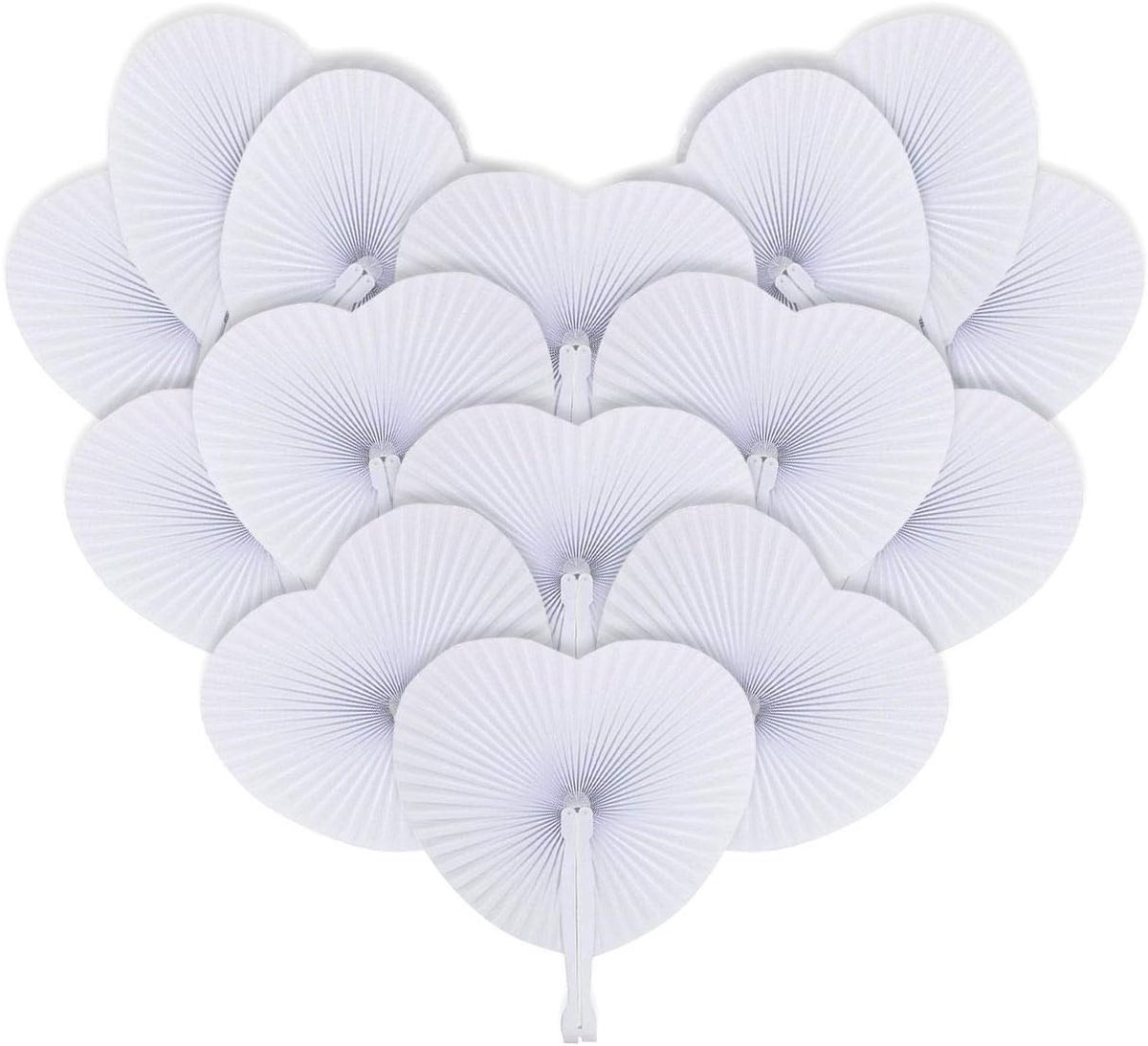 SnelShoppen - 60 Stuks Hand Fans voor Bruiloft - Witte Vouwfans - Vintage Papieren Handventilatoren - Perfecte Gastgeschenken en Decoratie voor Feeste