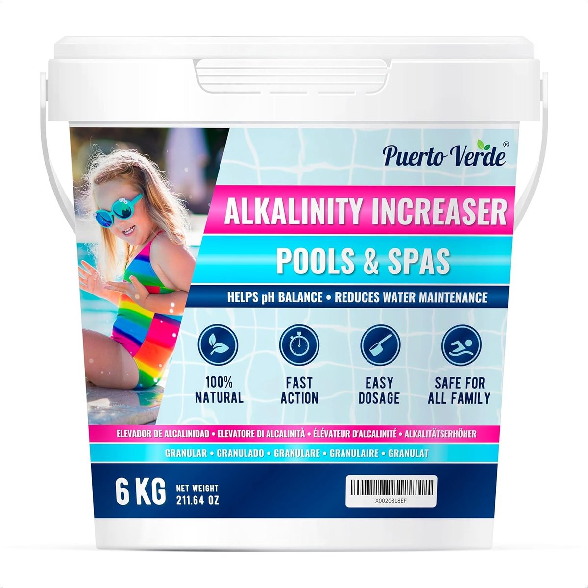 SnelShoppen - Pool Alkalinity Booster 6 kg - Alkaliteit Verhoger voor Zwembaden en Spa's - Natuurlijke pH Balans Poeder - Veilig voor het Gezin