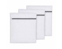 Waszakken Wasmachine – Fijnmazige Wasnetjes voor Kleding en Lingerie – Beschermende Waszakjes met Ritssluiting – 3 Stuks 40x50 cm – Wit