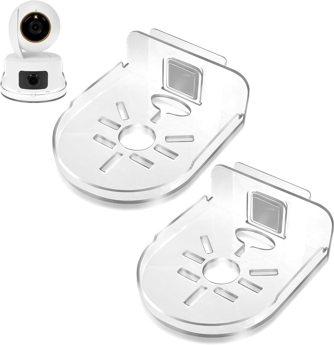 SnelShoppen - Pack van 2 Wandmontage voor Beveiligingscamera's, Universele Dome Camera Houder, Transparant Acryl, Voor Binnen en Buiten, Geschikt voor