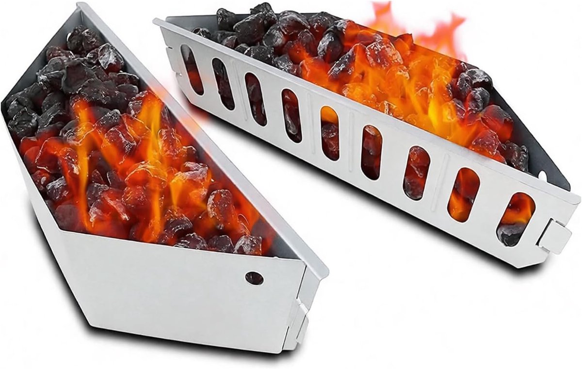 SnelShoppen - Charcoal Basket Set voor Grill - 2 Stuks Houtskool Baskets voor Indirect Grillen - Hoogwaardige Kolenhouder voor Barbecue en Tuinfeest