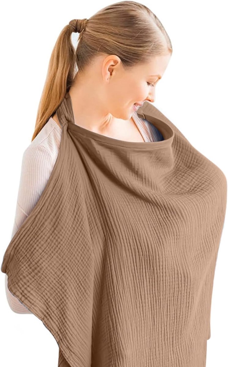 SnelShoppen - Baby Borstvoedingsscarf - Muslin Borstvoeding Dekentje - 100% Katoen - Ademend en Zacht - Verstelbare Band - Geschikt voor Autostoelen -