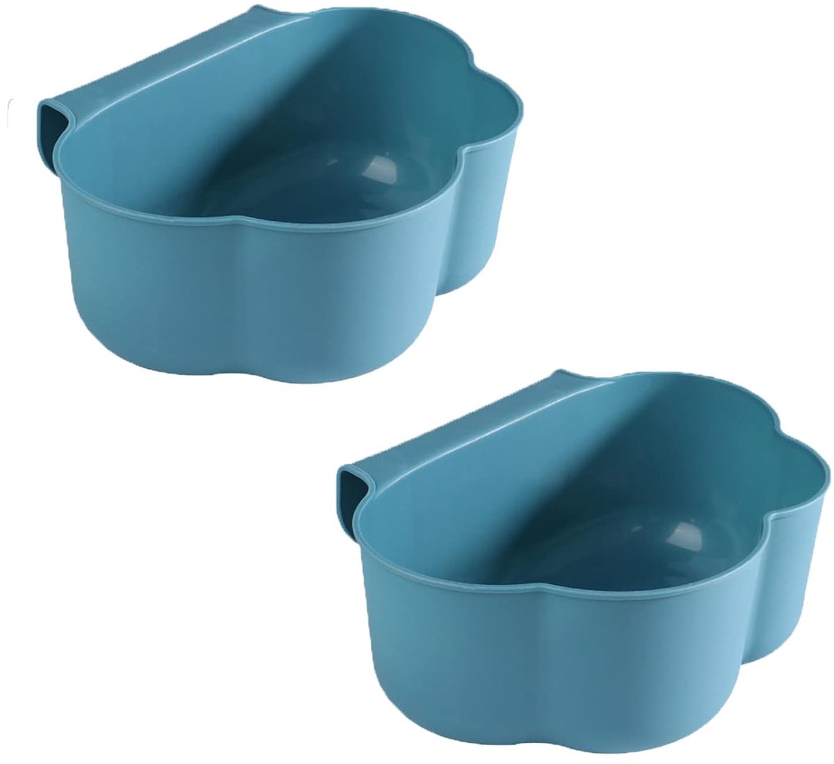 SnelShoppen - 2 Stuks Hangende Keukenafvalbakken, Afvalcontainers voor Keuken, Duurzaam PP Kunststof, Blauw, Ideaal voor Organisch Afval, Ruime Inhoud