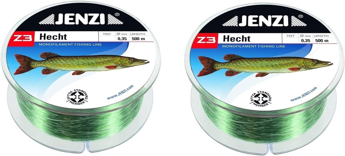 SnelShoppen - Set van 2 Spoelen Vissnoer 0.35mm, 8.1kg, 2x500m Monofilament voor Snoek, 1000m Vissnoer, Perfect voor Roofvisserij