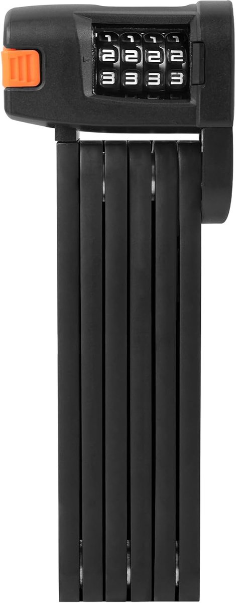 SnelShoppen - Vouwslot voor Fiets met Combinatiecode, Lichtgewicht Vouwslot 88 cm, Zwart, Staal Legering, Hoog Veiligheidsniveau, Ideaal voor Fietsen,