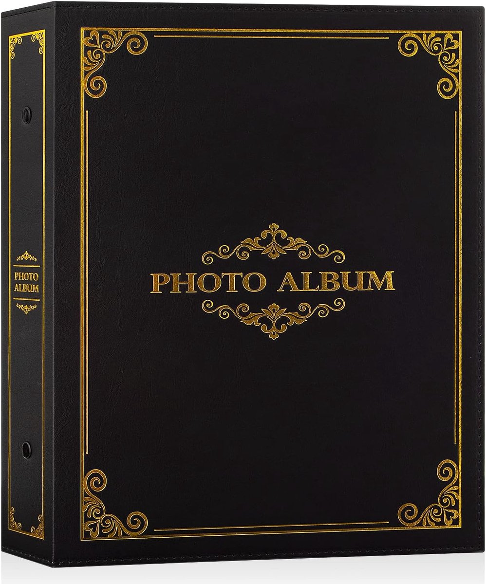 SnelShoppen - Photo Album 6x4 Slip in - Traditioneel Klassiek 400 Pockets Fotoalbum voor 10x15cm Foto's - Zwart - Ideaal voor Herinneringen en Cadeaus