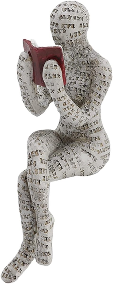 SnelShoppen - Reading Woman Beeldje Creatieve Hars Lezende Vrouw Abstracte Kunst Sculptuur voor Thuis Kantoor Decoratie Modern Design