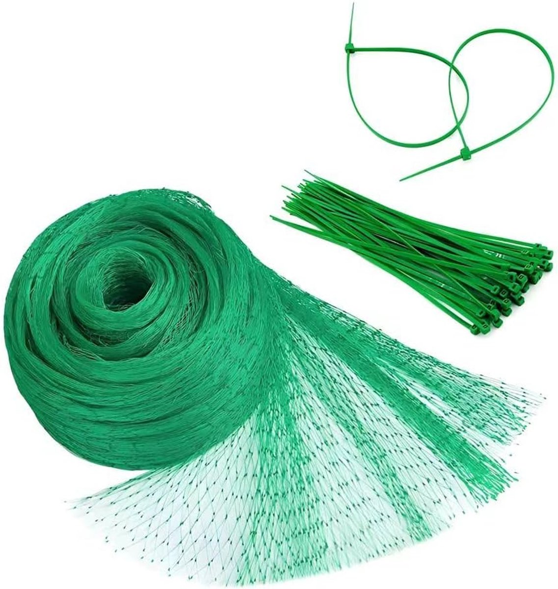 SnelShoppen - Bird Protection Net 4 x 15 m Tuinnet, Vogelnet, Pigeon Net, Bescherming voor Fruitbomen, Balkon, Katten, Jacht, 50 Klemmen, Duurzaam PE