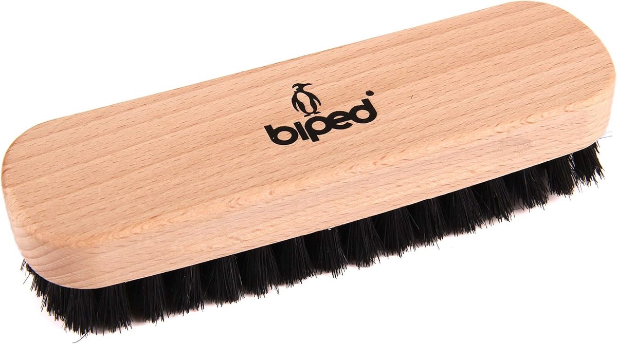 SnelShoppen - Beukenhouten Schoenborstel met Natuurlijke Haren - Voor Schoonmaken en Polijsten - 15.5x4.2 cm - Duurzaam en Milieuvriendelijk - Donker