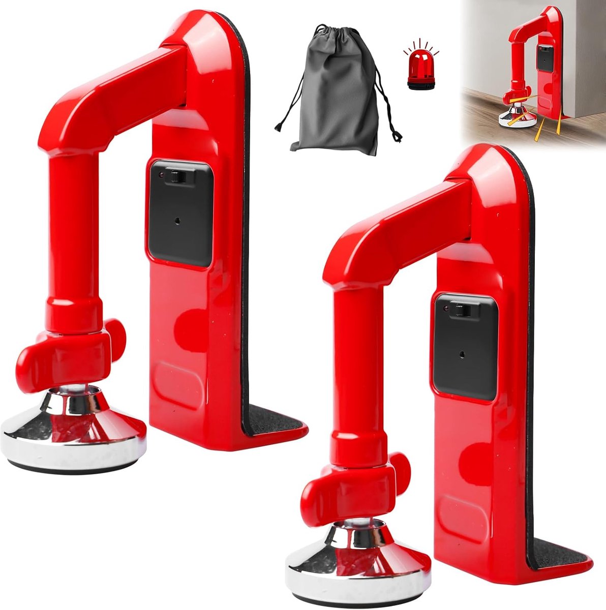 SnelShoppen - Door Stopper Alarm met 80dB Geluidsalarm, Draagbare Deursluiting, Veiligheidsdevice voor Thuis, Hotel, Reizen, Verstelbare Deurstopper v