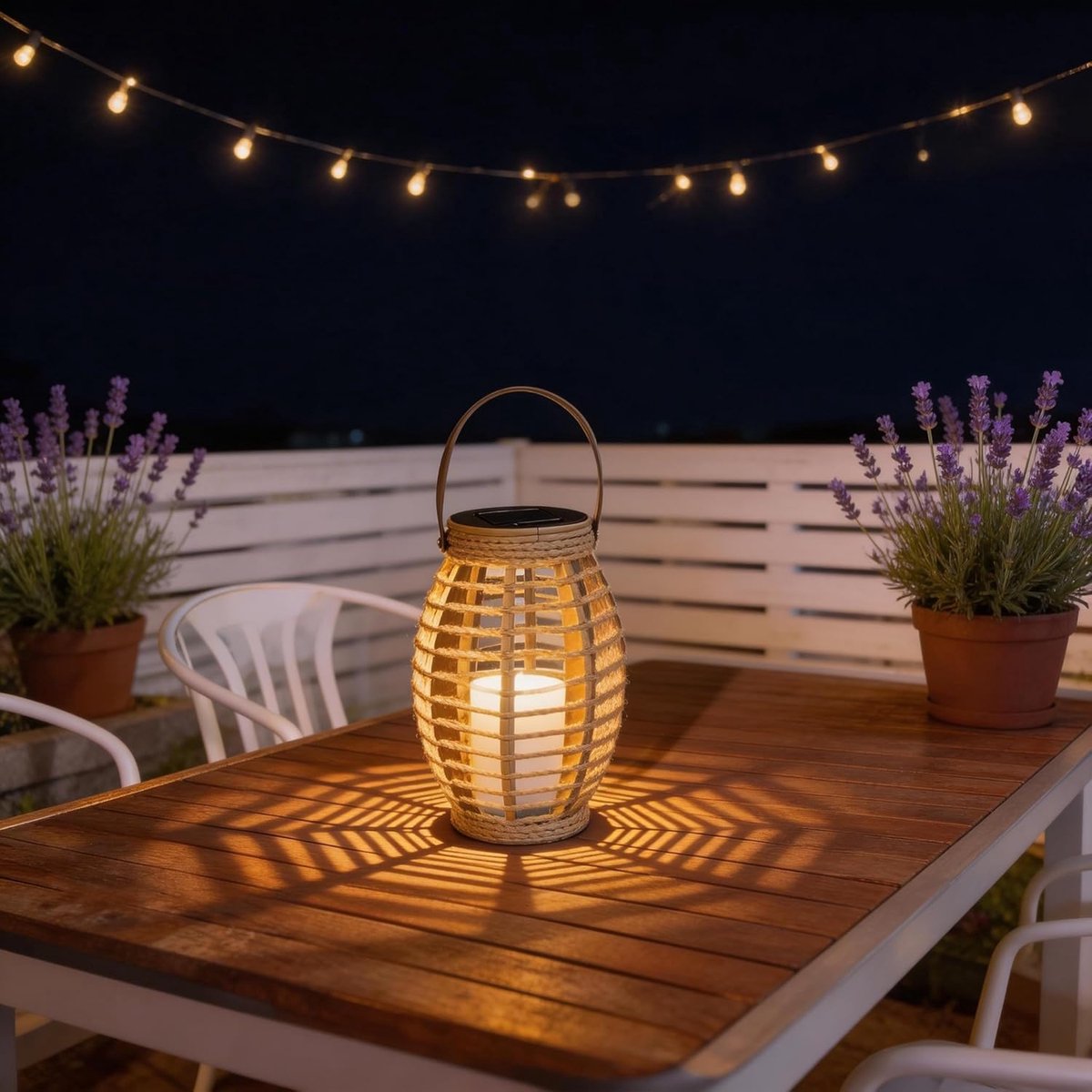 SnelShoppen - Solar Lantern Waterproof Olijfkleurig - 6-8 Uur LED Lantaarn met Handvat - Hangende & Tafel Decoratie voor Tuin/Patio - Warm Wit Licht v