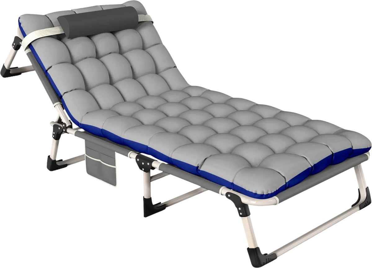 Draagbare opvouwbare campingbed - lichtgewicht, snel opvouwbaar, ultralicht en makkelijk mee te nemen - Grijs