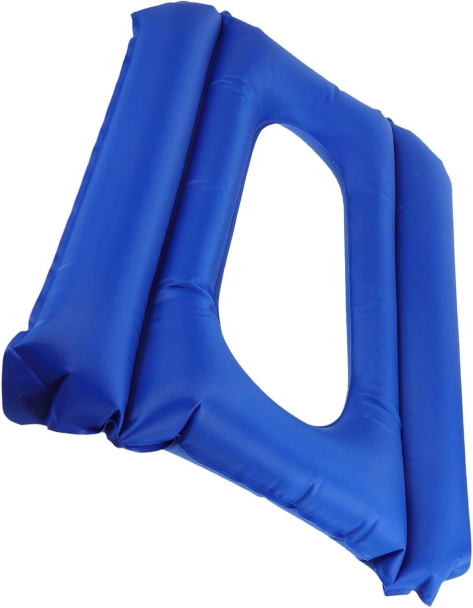 Luchtkussen Toiletstoel - Zitkussen Verhoger - Comfortabel Zitten - Opblaasbaar PVC - 46 x 42 cm - Blauw