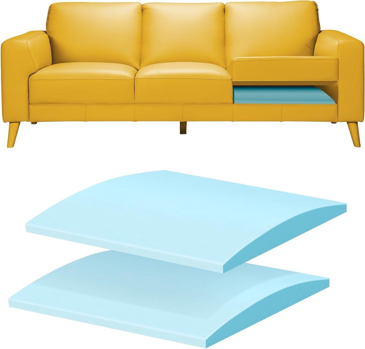 Bank Kussen - Zitting Ondersteuning - Meubels Herstellen - Schuim Inzetstuk - 20 x 20 Inch - Blauw