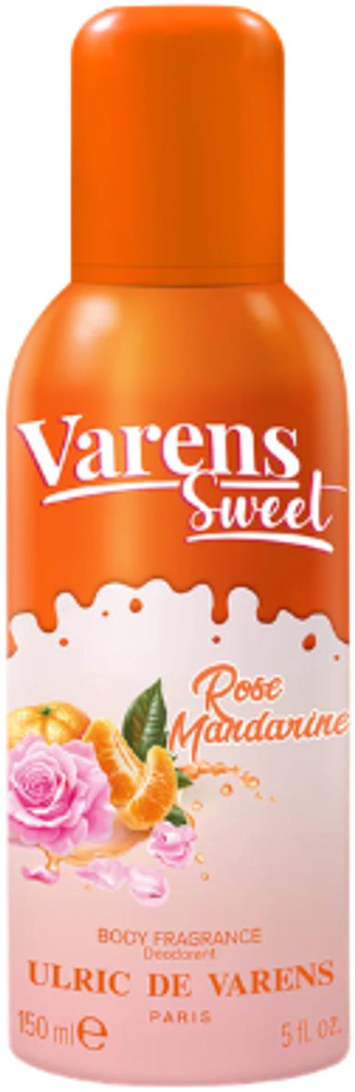 Varens Sweet - Rose Mandarine Body Fragrance | 1x 150 ml - Roos & Mandarijn | Ulric de Varens - Bodymist & Deodorant Spray