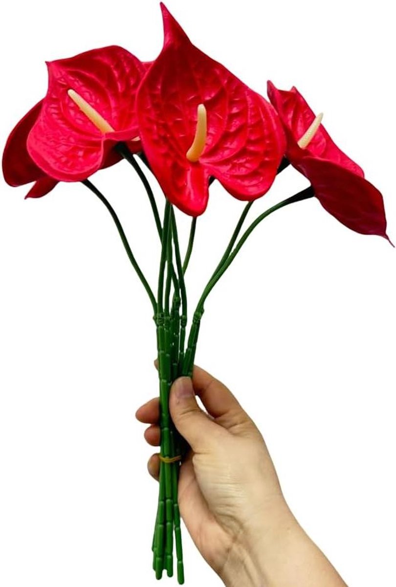 Kunstanthurium lelies - Nep bloemen - Huisdecoratie - UV-bestendig waterdicht - 8 stuks 33