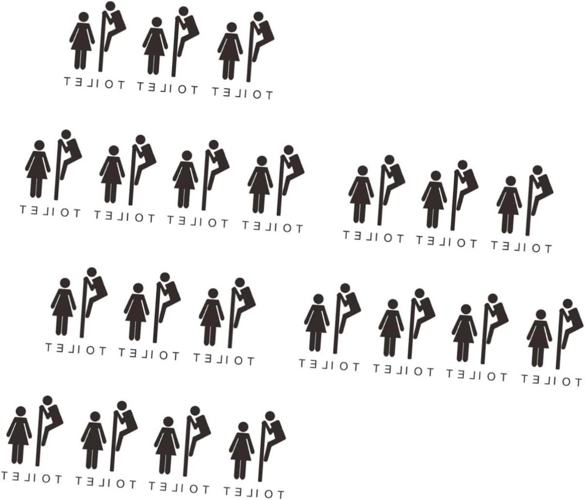 Toilet Stickers - Deur Boodschap - Ruimte Decoratie - Grappige Afbeelding - 21 Stuks - Zwa