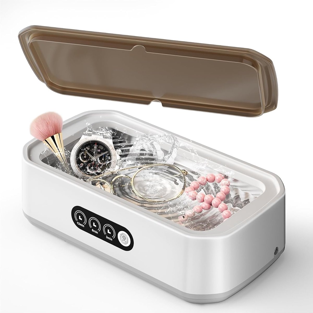 SnelShoppen - Ultrasone Reinigingsapparaat 640 ml - 49 kHz Brillenreiniger - 40W Ultrasone Cleaner met 3 Modi voor Sieraden, Horloges en Meer